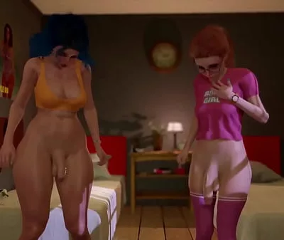 Hacker turned two pussies into cocks, 3D Animated Futa on Futa
