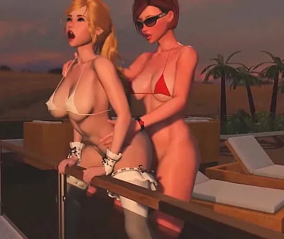 Horny Redhead Shemale fucks Blonde Tranny – Anal Sex, 3D Futanari Cartoon Porno On the Sunset