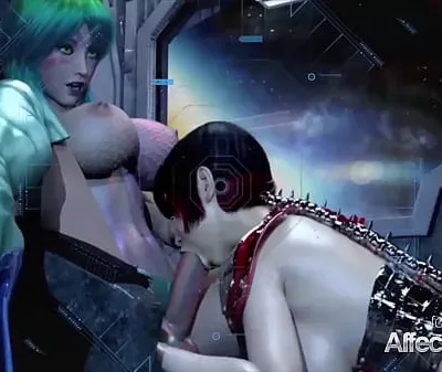 3d Animated Futanari Babes Having Threesome In A Space Station