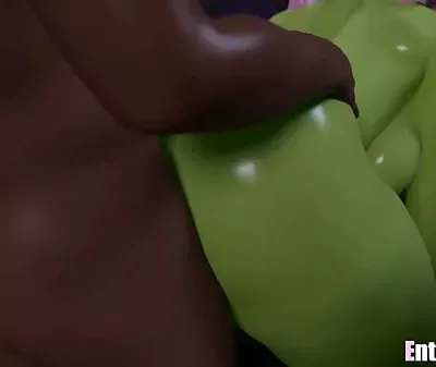 Futa Alien Queen visits earth and get smashed by BBC