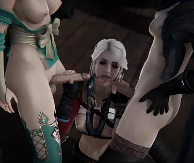 The Witcher Triple Futanari – Ciri has sex with Triss and Yennefer