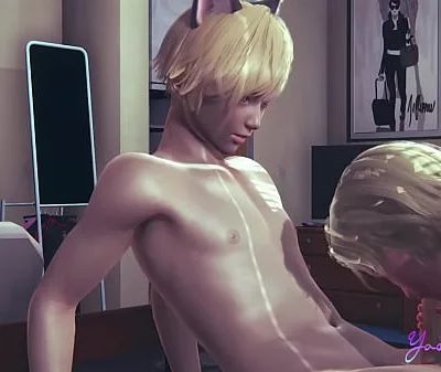 Yaoi Femboy Osuke –  Could this blonde femboy ride like a horse? – 3D anime manga